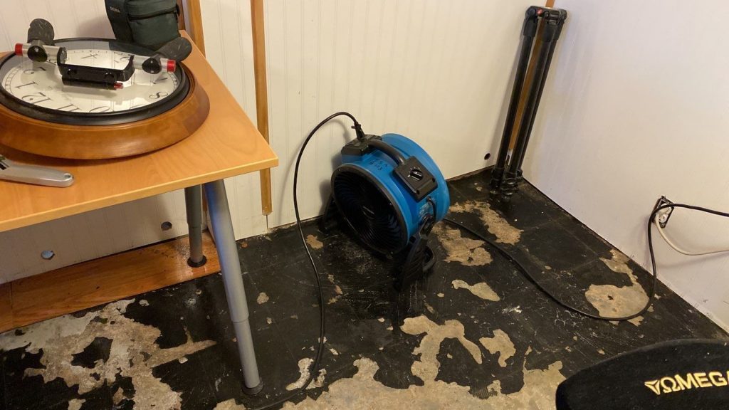Using drying equipment to remove water after a significant rain and storm damage
